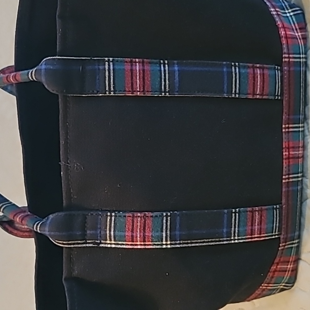 Polo by Ralph Lauren Black Tote with Red and Blue Plaid - Picture 2 of 6